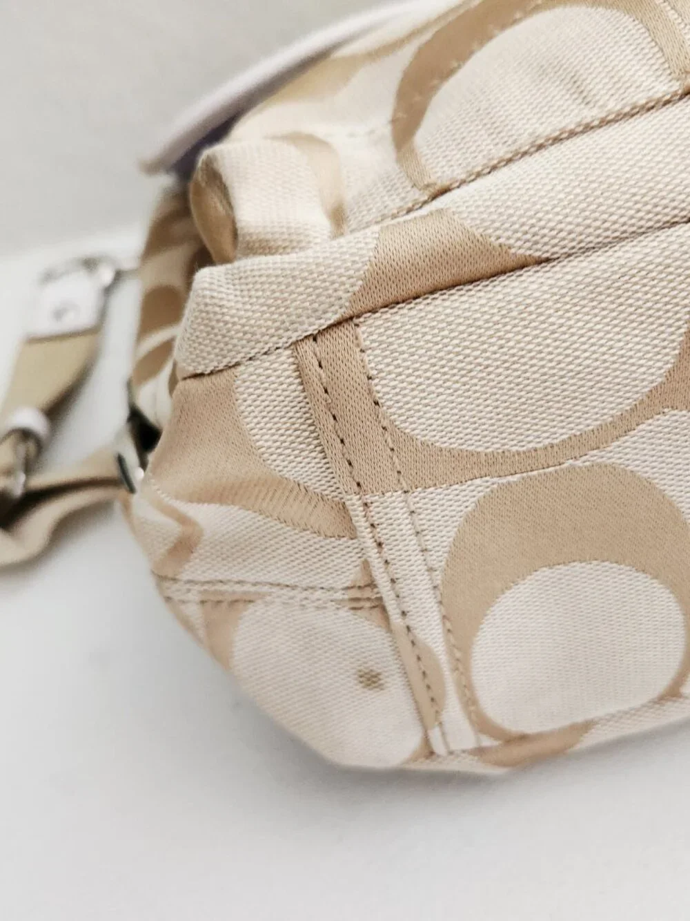 Coach Kyra Signature Khaki Shoulder Bag Purse